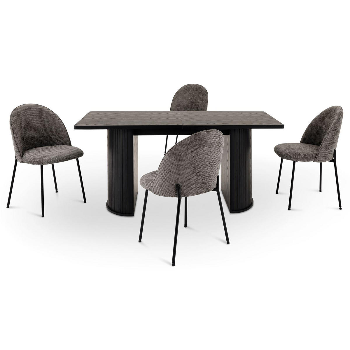 ESSGRUPPE GUARDA - Schwarz, Holzwerkstoff (75/75/160cm) - IDIMEX