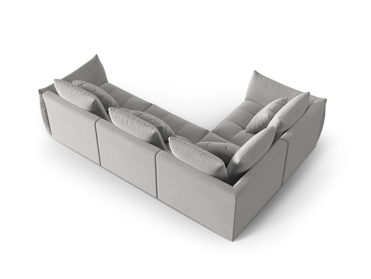 ECKSOFA modular links Bloom aus Samt grau 3 Sitzplätze - Grau, Textil (216/316cm) - Micadoni