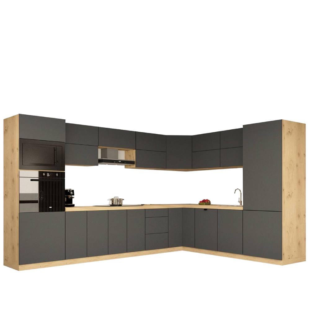 Milaros Markt Winkelküche Grau 620x212x58 cm