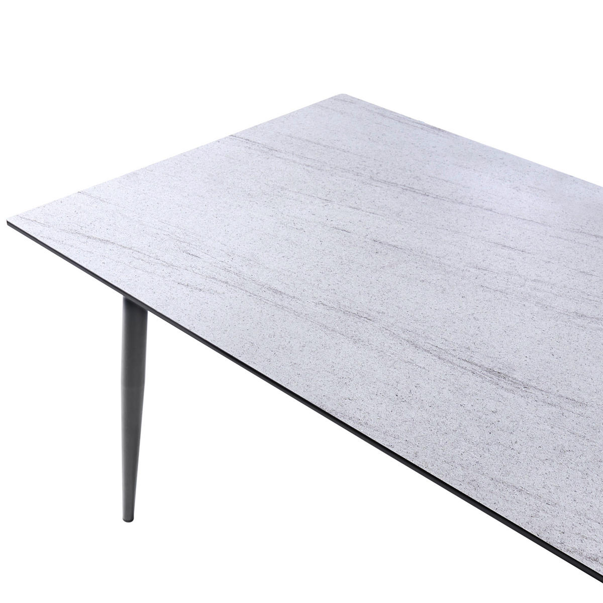 ZAHRADNÍ STŮL 180/90 cm Imitace kamene Imitace travertinu Tolentino - tmavě šedá, plast (180/90/75cm) - Beliani