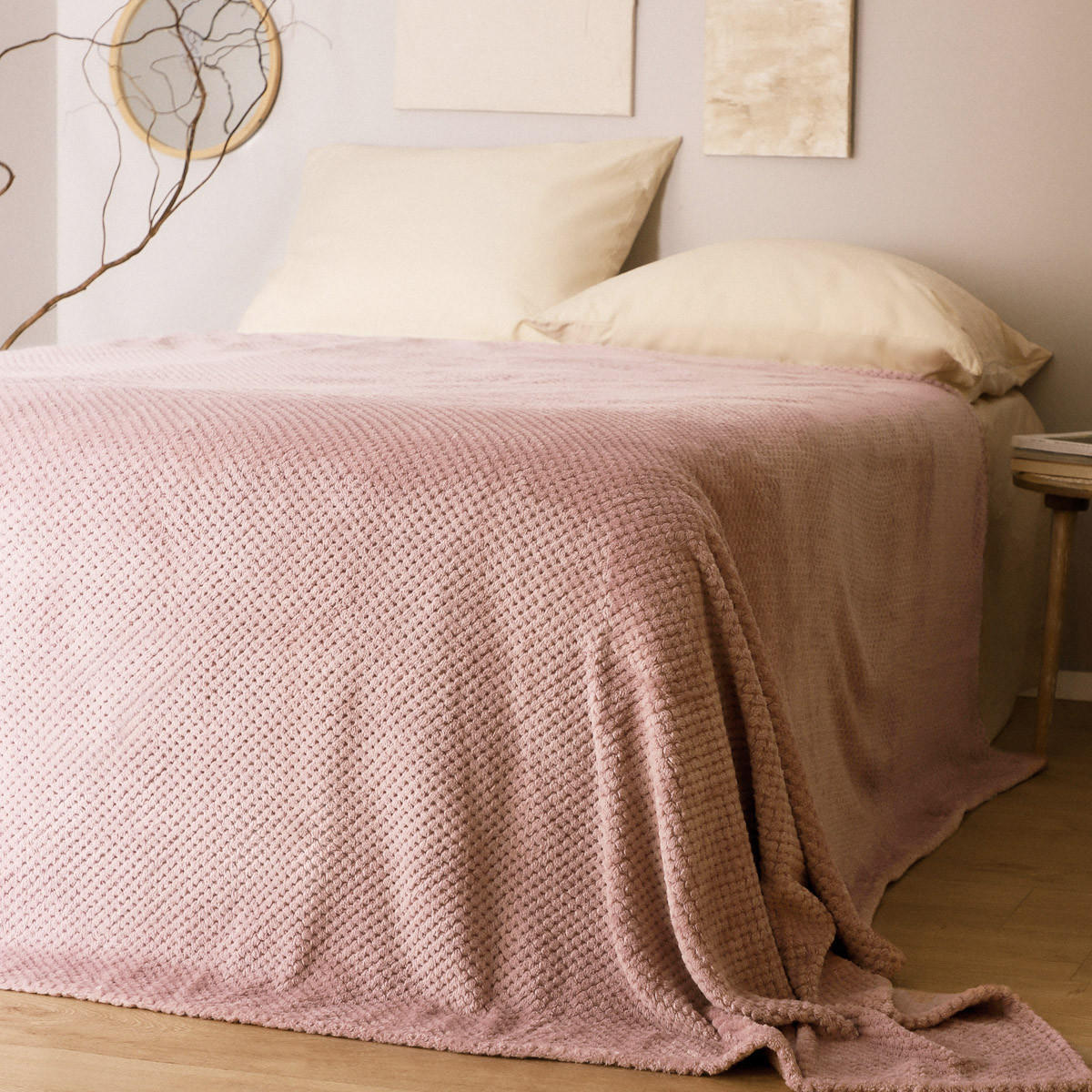 TAGESDECKE Noah rosa 220/240 cm - Rot, Textil (220/240cm) - Homla