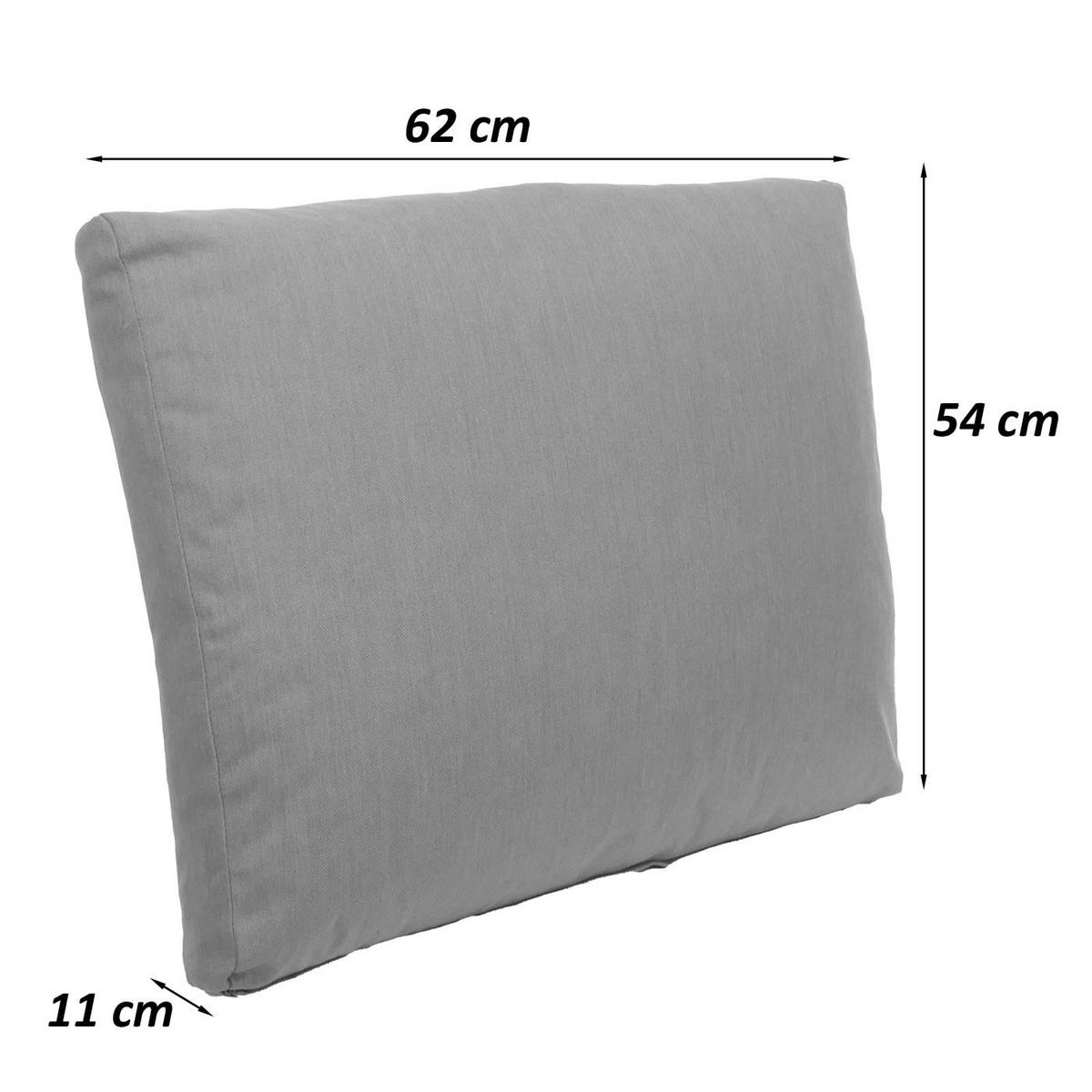 RÜCKENPOLSTER eckig Grau - Grau, Textil (11/54/62cm) - MCW