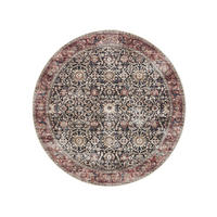 VINTAGE-TEPPICH George waschbar ø 160 cm rund - Rot/Multicolor, Kunststoff (160/160cm) - benuta