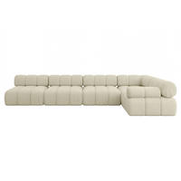 ECKSOFA modulares Sofa Mende-L3 - 380x190x70 cm Beige Bouclé - Beige, Holzwerkstoff/Textil (380/190cm) - ALTDECOR
