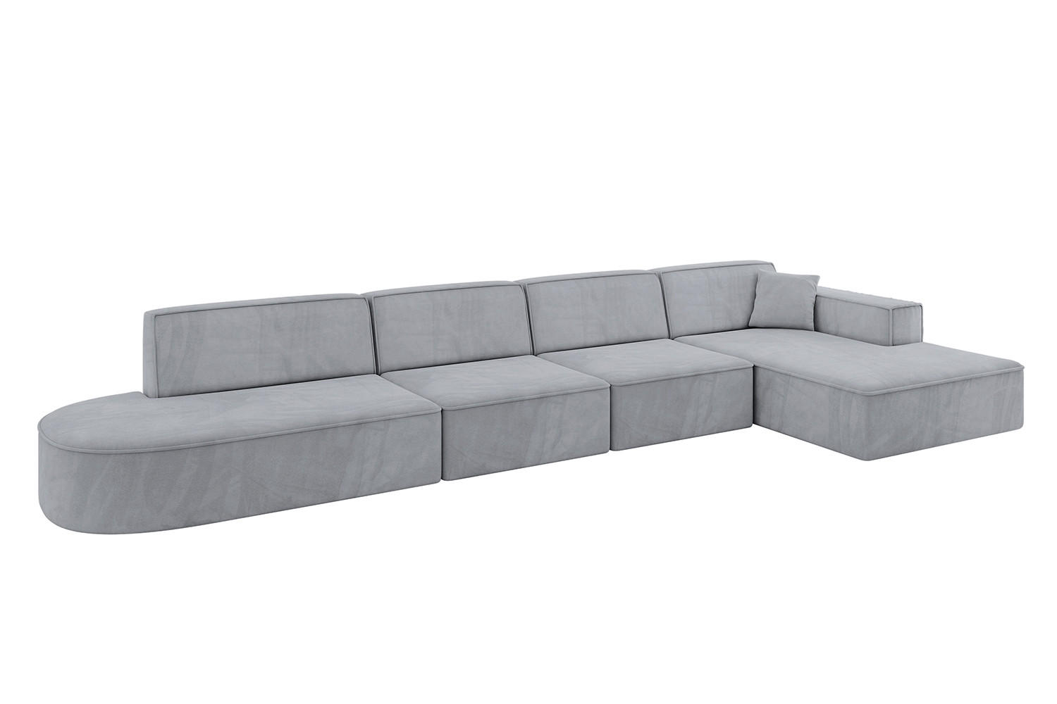 ECKSOFA Ottomane Rechts IREA-L3-v4 - 413x171x79 cm Grau - Titanfarben, Holzwerkstoff/Textil (171/413cm) - ALTDECOR
