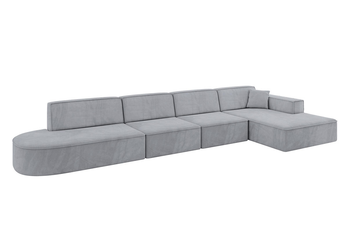 ECKSOFA Ottomane Rechts IREA-L3-v4 - 413x171x79 cm Grau - Titanfarben, Holzwerkstoff/Textil (171/413cm) - ALTDECOR