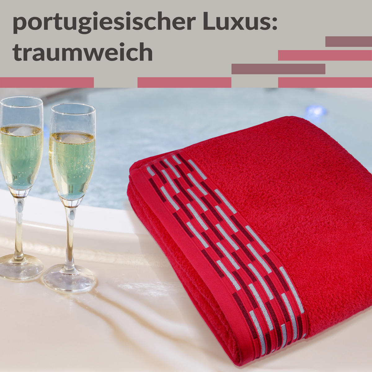 SAUNATUCH Lugano Rot 80x200 cm - Rot, Textil (80/200cm) - Lashuma