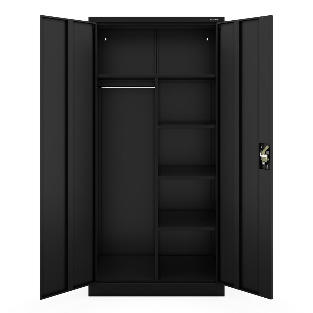 HAUSWIRTSCHAFTSSCHRANK DAWID D600 - Schwarz, Metall (90/185/60cm) - Jan Nowak