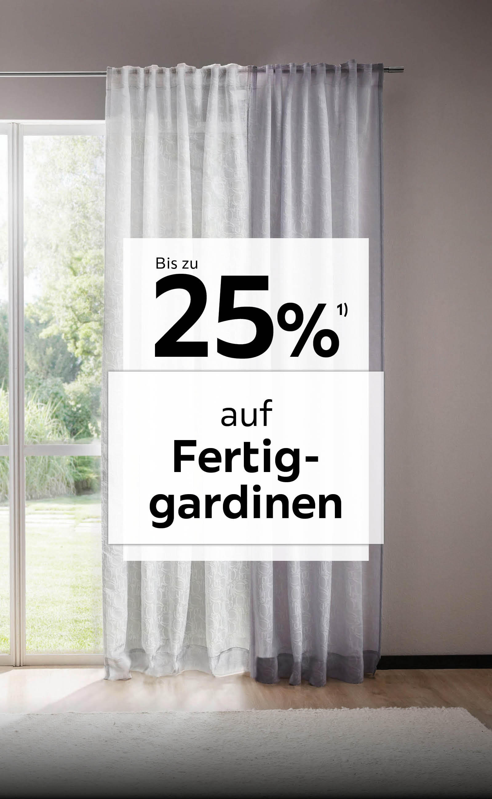 Bis zu 25% auf Fertiggardinen