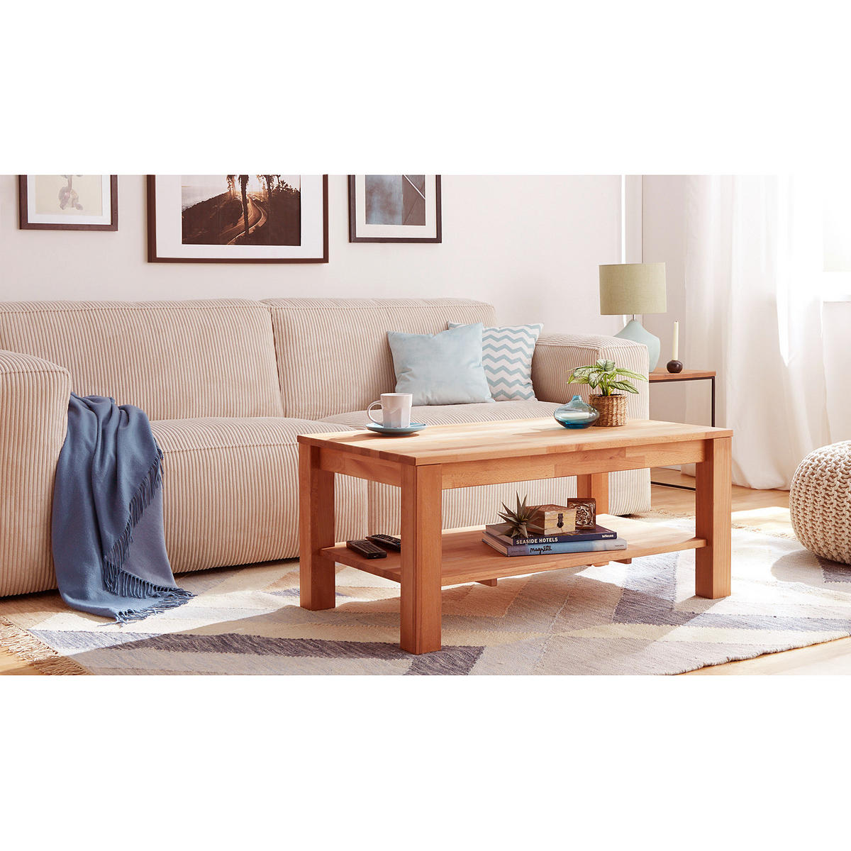 COUCHTISCH - Kernbuche Massiv - Kernbuche, Holz (60/100/45cm) - home24