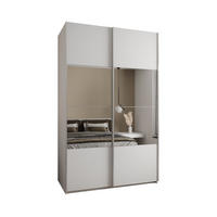 SCHWEBETÜRENSCHRANK 245,5/160/64 2-türig - Silberfarben/Weiß, Holz/Metall (160/245/64cm) - Abiks Möbel
