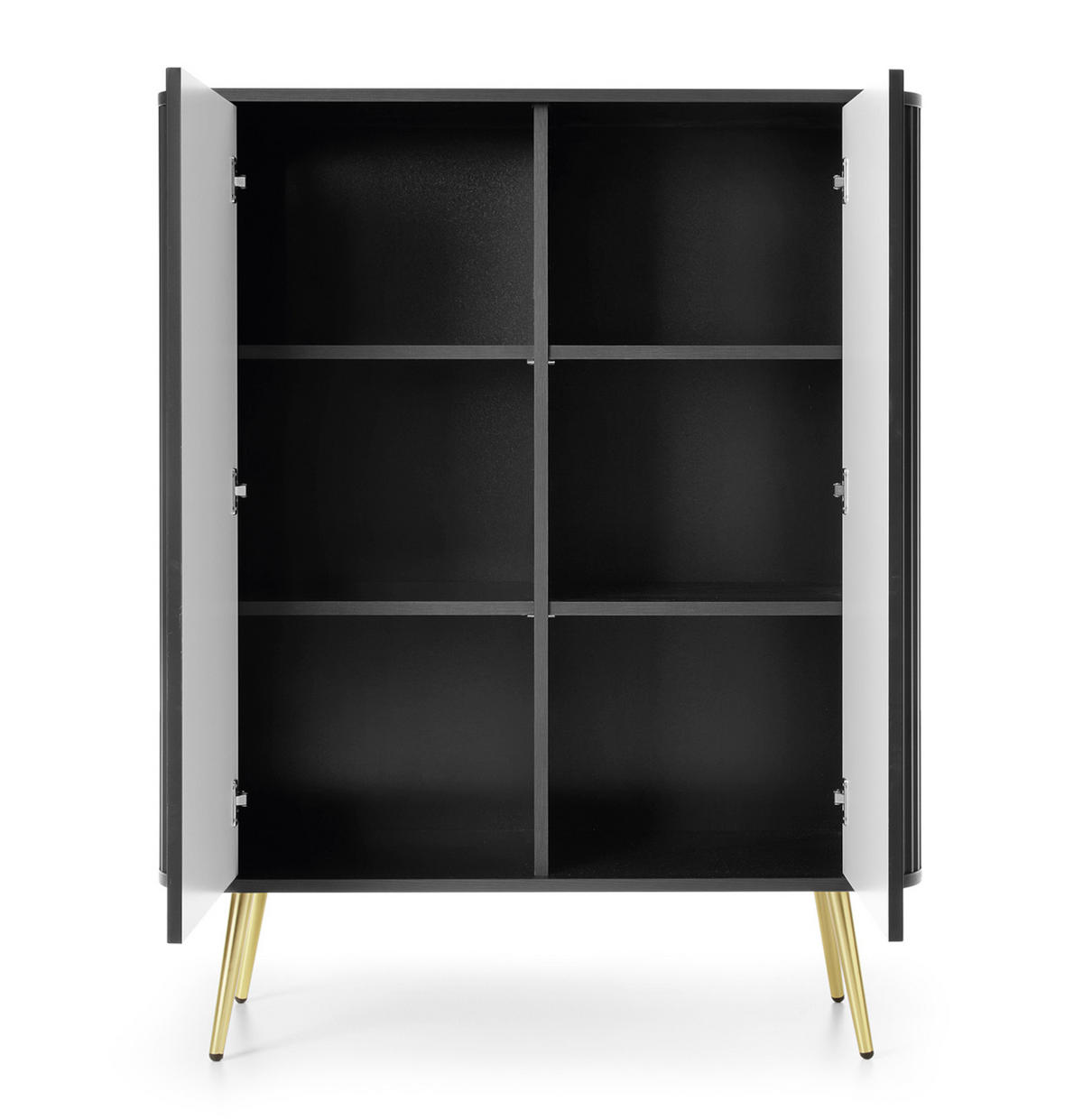 HIGHBOARD Zova Schwarz mit goldenen Beinen 103 cm - Goldfarben/Schwarz, Holzwerkstoff/Metall (103/129/39cm) - Selsey