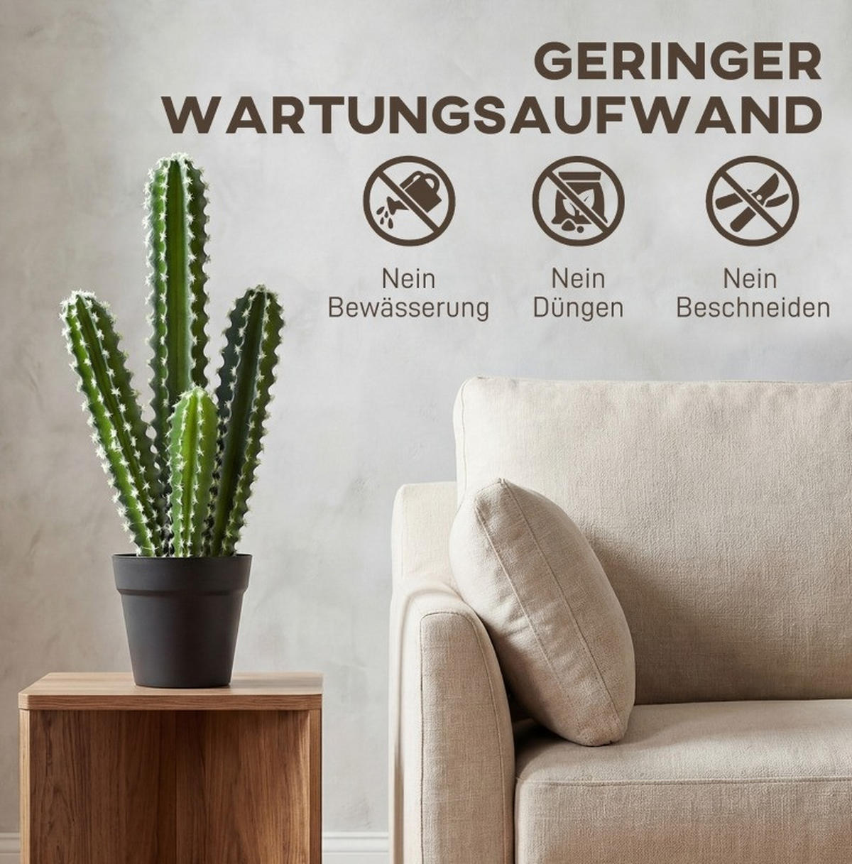 KUNSTPFLANZEN 13/13/53 cm grün aus Kunststoff mit Dekotopf - Grün, Kunststoff (53cm) - OKWISH