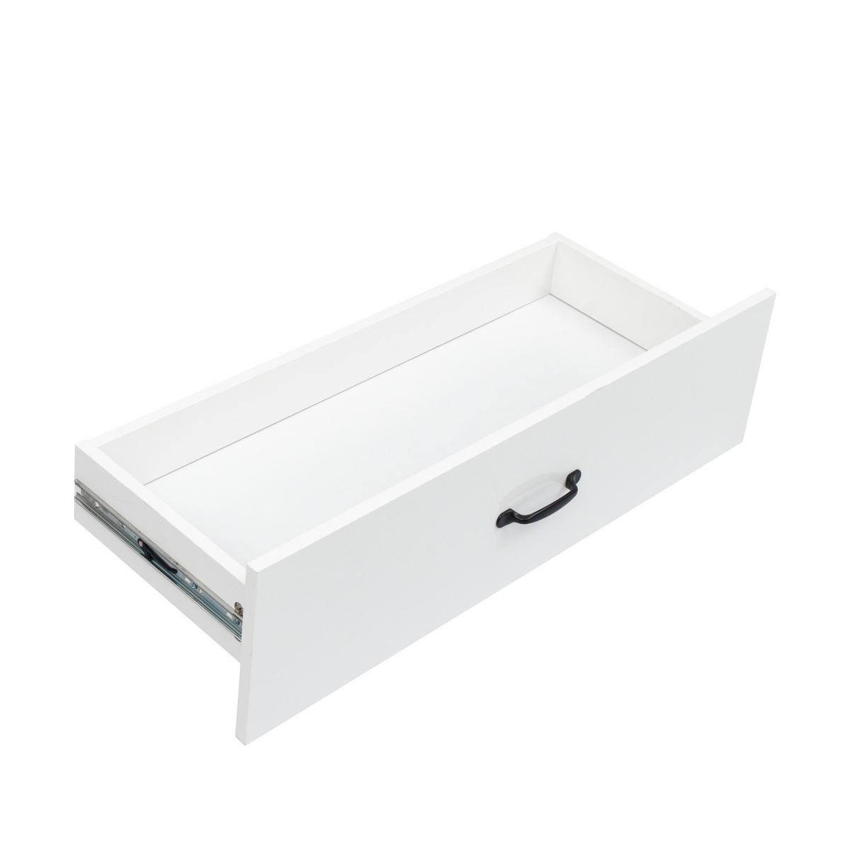VITRINE 59,5/35/182 cm aus Holzwerkstoff mit LED-Beleuchtung und 2 Schubladen Weiß - Weiß, Holzwerkstoff (59.5/182/35cm) - Modenvie