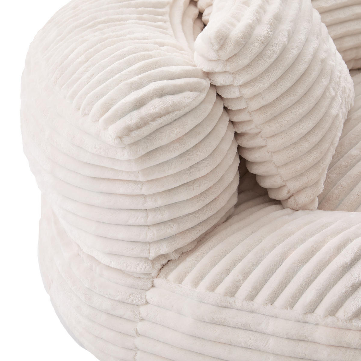 SITZSACK Cord,Sofa mit 3 extra Kopfkissen,Beige - Beige, Textil (108/52/108cm) - LVHOM