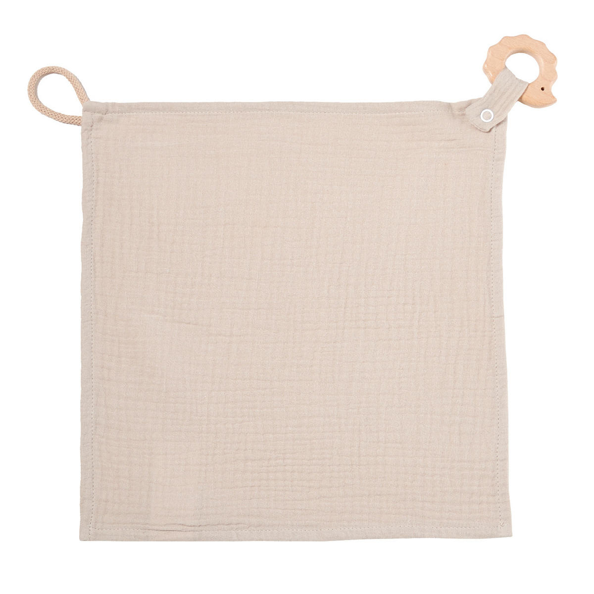 KUSCHELTUCH Schmusetuch Schnullerband Geschenk zur Geburt Babygeschenk Musselin Igel Sand - Beige, Textil (30/1/30cm) - nordic coast company