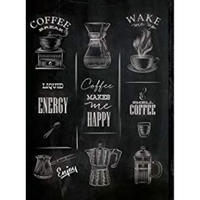 POSTER Kaffee & Wein Design Kaffeemaschine A4 Rahmenlos - Klar, Papier (29.7/5/21cm) - Nacnic