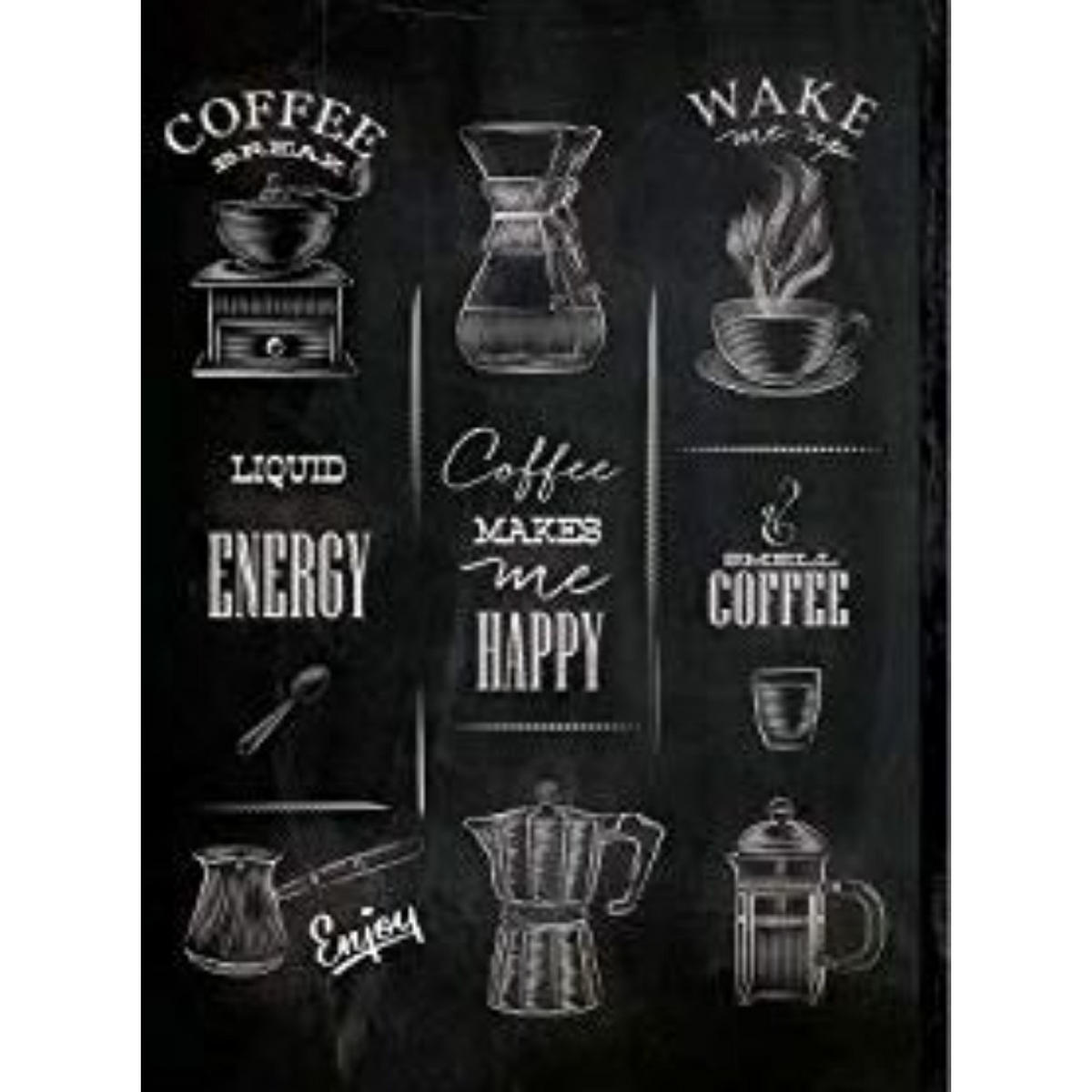 POSTER Kaffee & Wein Design Kaffeemaschine A4 Rahmenlos - Klar, Papier (29.7/5/21cm) - Nacnic