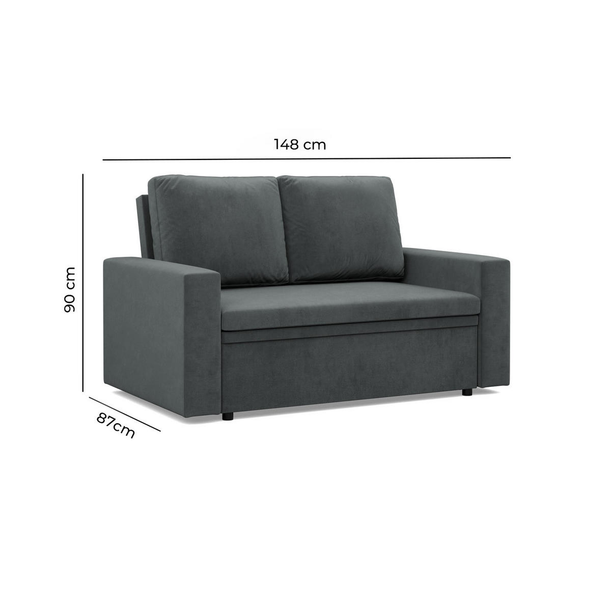 SOFA 2-SITZER MIT SCHLAFFUNKTION NEO, Beige - Beige, Textil (148/90/87cm)
