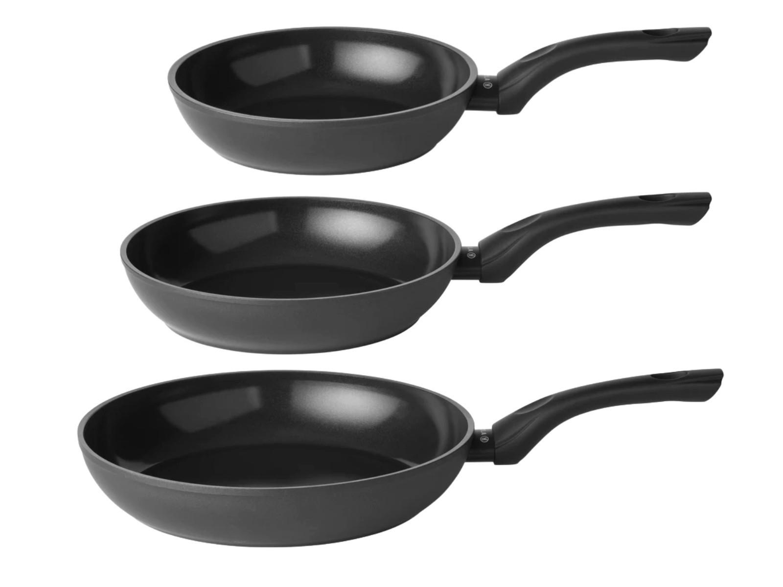 BRATPFANNEN-SET BratPFANNENSET Stonehenge 3-teilig - ø 20, 24 und 28 cm - keramische Antihaftbeschichtung - Schwarz, Metall - Sola