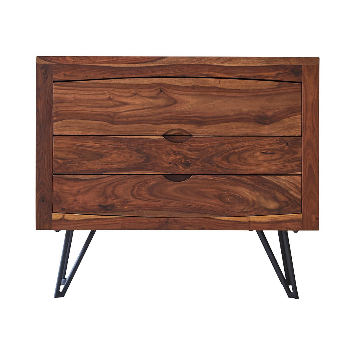 KOMMODE Bonnie Braun aus Palisander - Braun, Holz (90/77/40cm) - Tikamoon