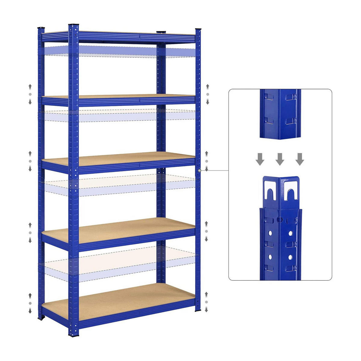 STANDREGAL 2ER-SET - Blau, Metall (90/180/40cm) - Hansiro