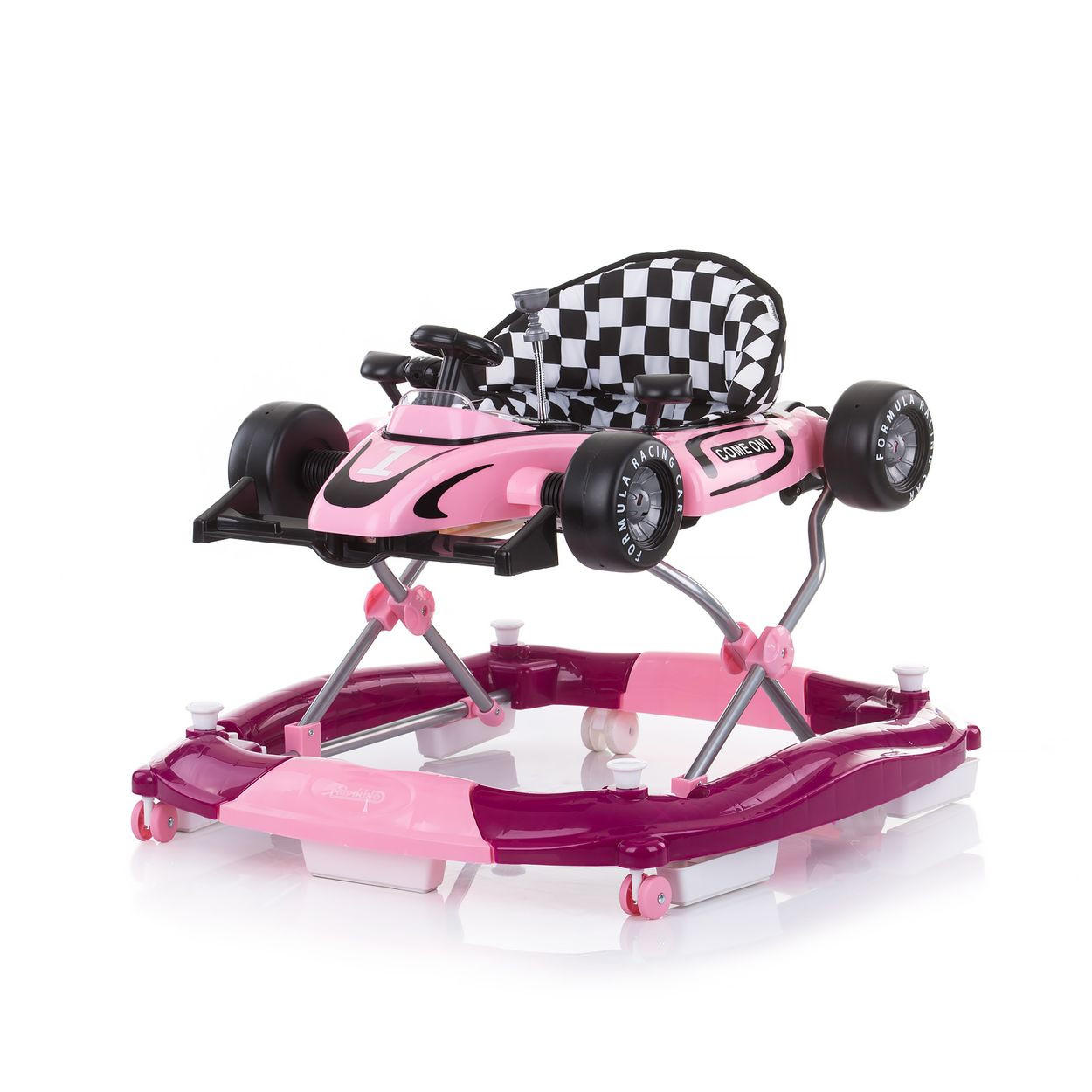 LAUFHILFE 4 in 1 Racer pink verstellbar, Wippe, Activitycenter - Pink, Kunststoff (67/55/70cm) - Chipolino