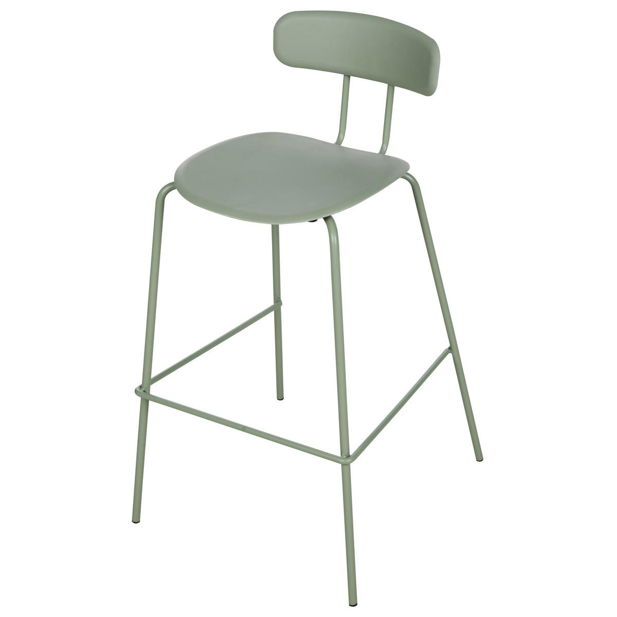 BARSTUHL 2er-Set Kunststoff/Metall hellgrün Sibley - Hellgrün, Kunststoff (53/95/52cm) - Beliani