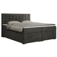 BOXBETT SUSAN 140/200 Dunkelgrau Velvet - H4 - Dunkelgrau, Holz/Textil (140/200cm) - MKS