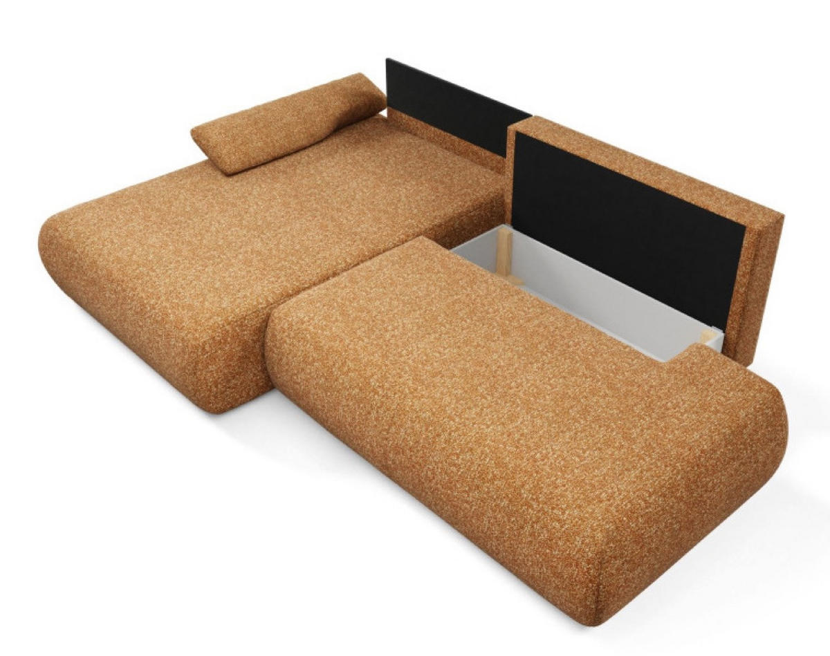 ECKSOFA Orange PENTI Ausziehbar Mit Bettkasten Links - Orange, Textil (286/173.5cm) - Sepro Meble