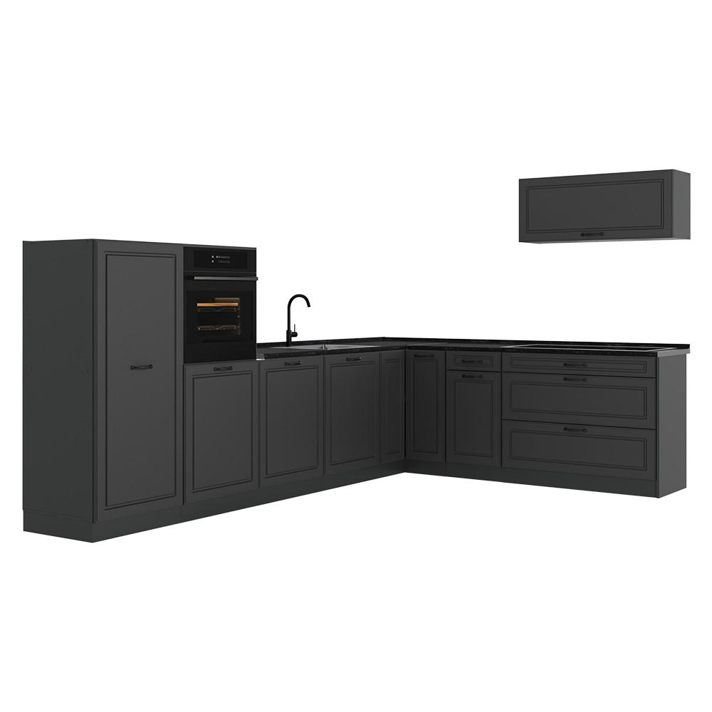 Vicco Eckküche Anthrazit, Anthrazit 327x143x60 cm