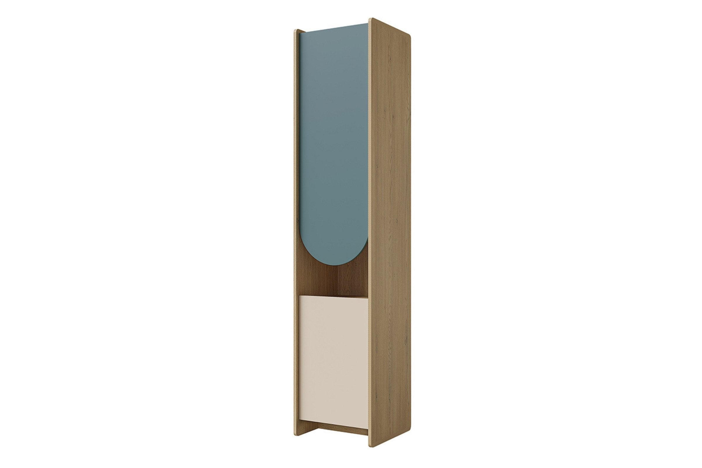 KINDERREGAL LEXO 04 43/198/40 cm in Eiche Cremona/Macadamia/Meeresblau (links) - Blau/Eichefarben, Holzwerkstoff (43/198/40cm) - Deine Möbel 24