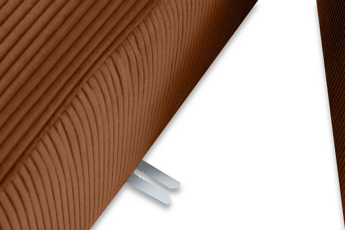 ECKMODULSOFA-LINKS BUFFO mit extrem weicher und bequemer Sitzfläche, Kordstoff, ore - Orange, Textil (297/180cm) - KONSIMO®