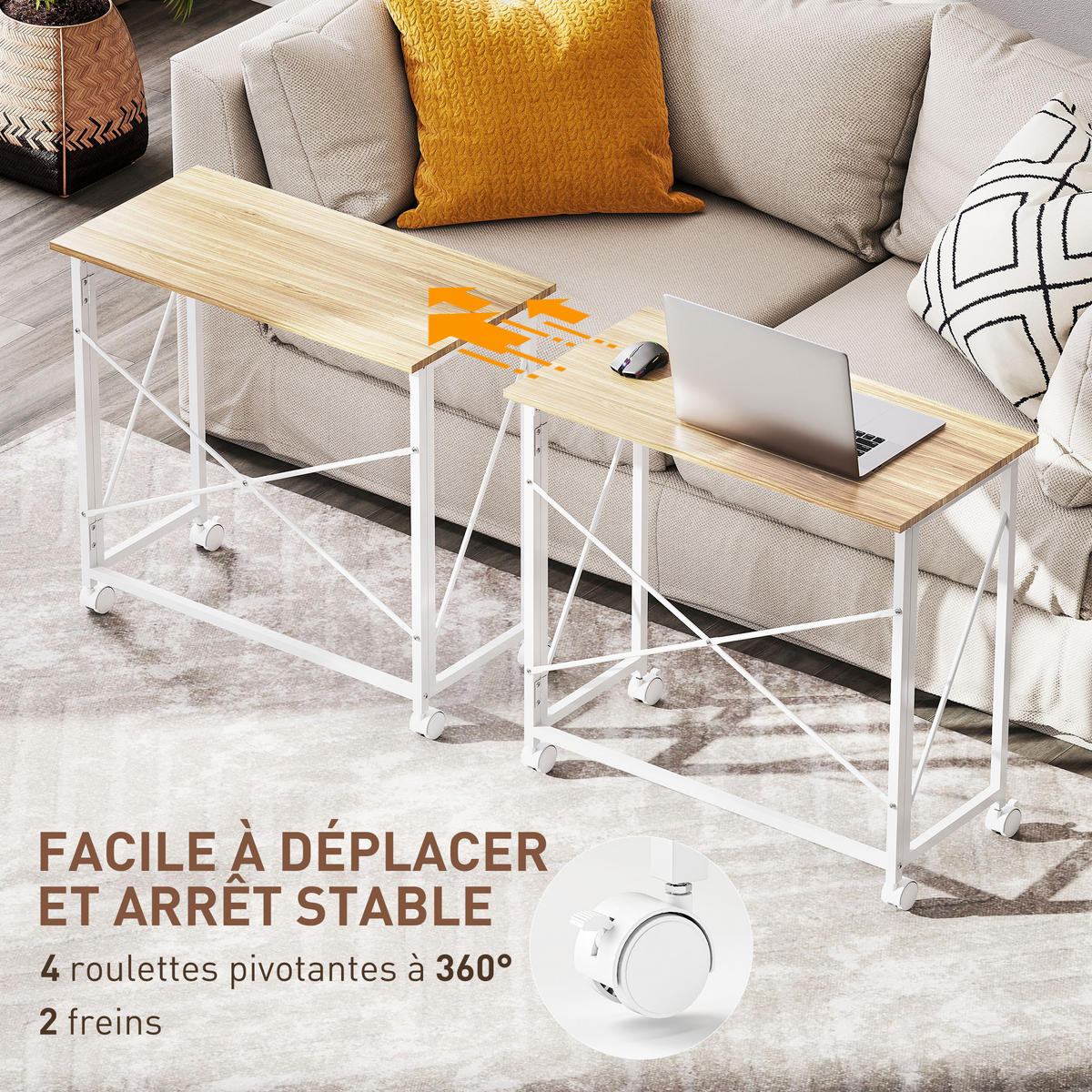 SCHREIBTISCH DE-14889 Eiche - Naturfarben, Holzwerkstoff (80/40/75cm) - ComfortXL