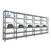 FACHBODENREGAL Proximo Stecksystem 210x450x32cm 6 Ebenen Beidseitig nutzbar Verzinkt - Silberfarben, Metall (450/210/32cm) - PROREGAL