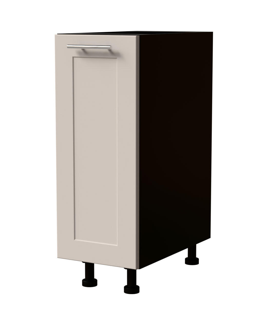 Feldmann-Wohnen Küchenunterschrank Kaschmir, Schwarz 30x82x50 cm