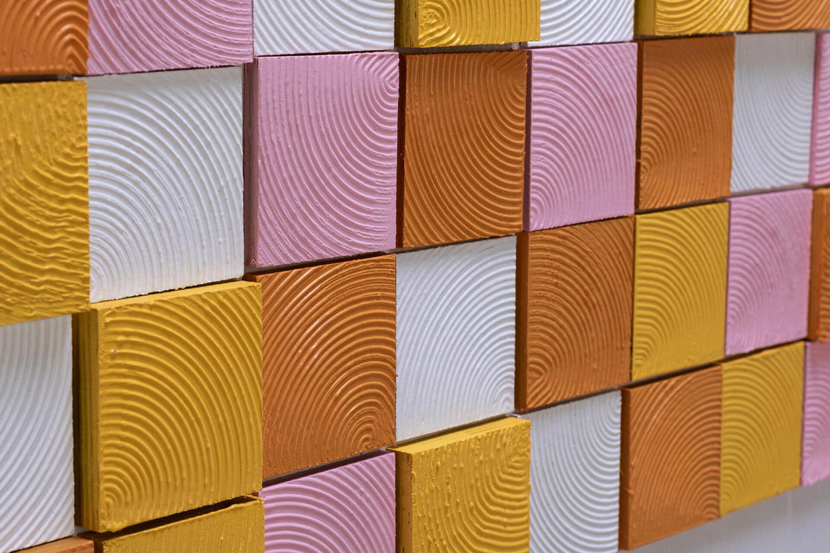 HOLZBILD Bunt 80/80 cm - Multicolor, Holz (5.57/80cm) - KUNSTLOFT