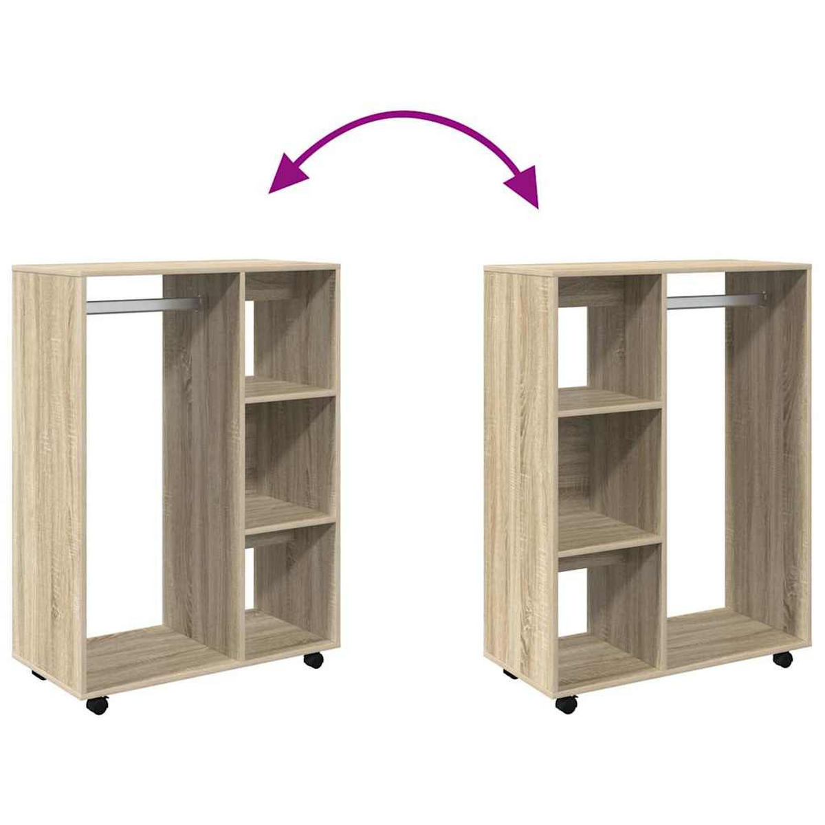 KLEIDERSCHRANK Sonoma-Eiche 80/40/110 Cm Holzwerkstoff - Alteiche, Holzwerkstoff (40/110/80cm) - vidaXL