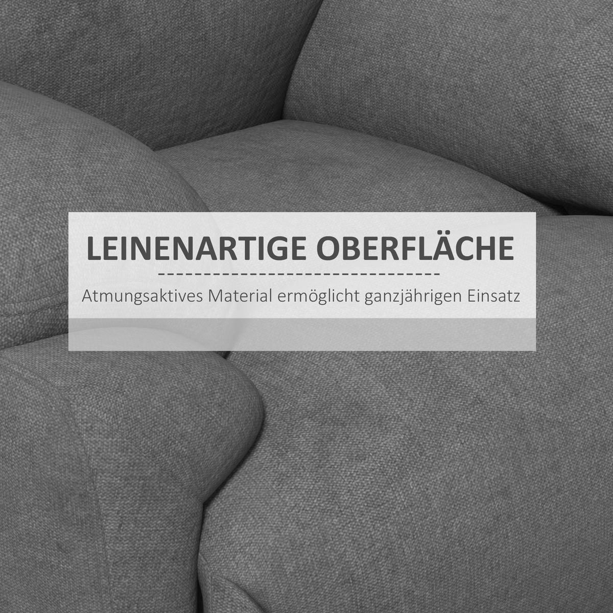 RELAXSESSEL, Polyester, Stahl, Grau - Grau, Kunststoff (88/102/93cm) - HOMCOM