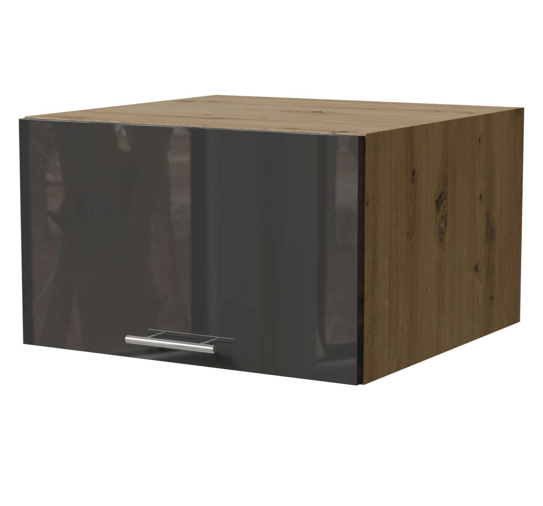 Feldmann-Wohnen Aufsatzschrank Graphit, Eiche Artisan 60x36x59 cm
