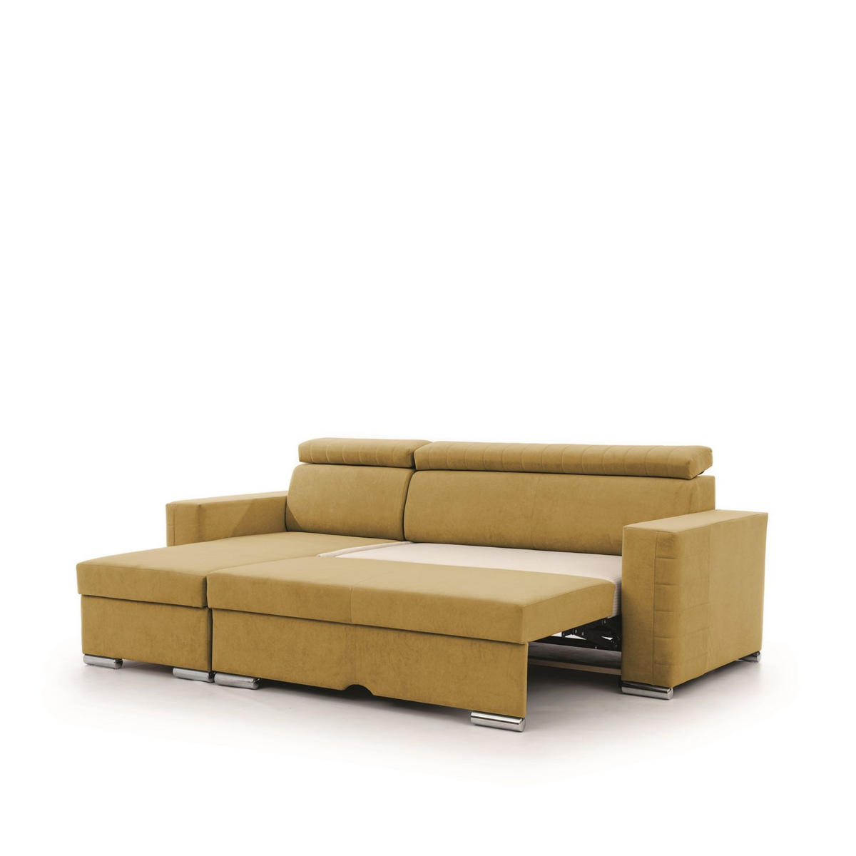 ECKSOFA Canton In Camelia - Gelb, Holzwerkstoff/Textil (260/173cm) - Fun Möbel