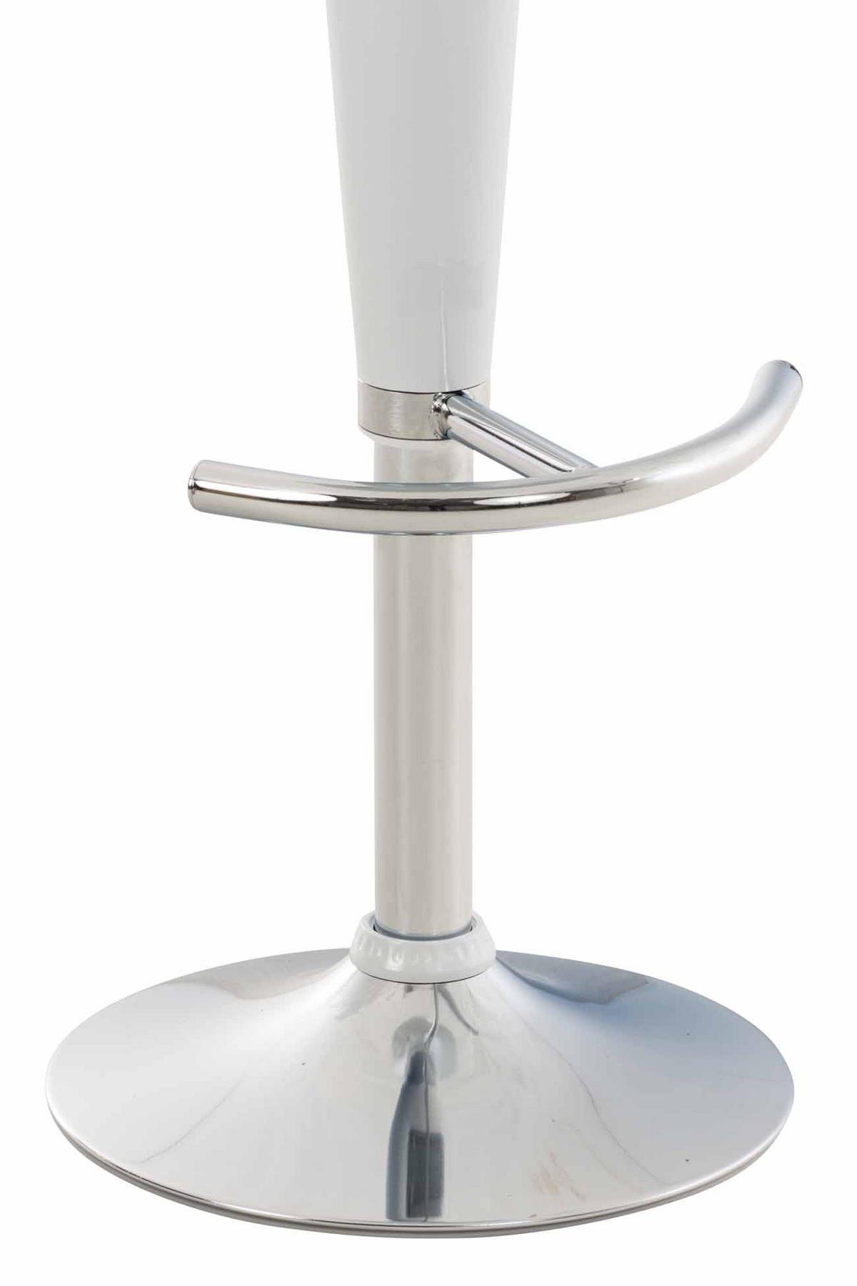 BARHOCKER Kunststoff Weiß - Chromfarben/Weiß, Kunststoff/Metall (37/87/37cm) - CLP