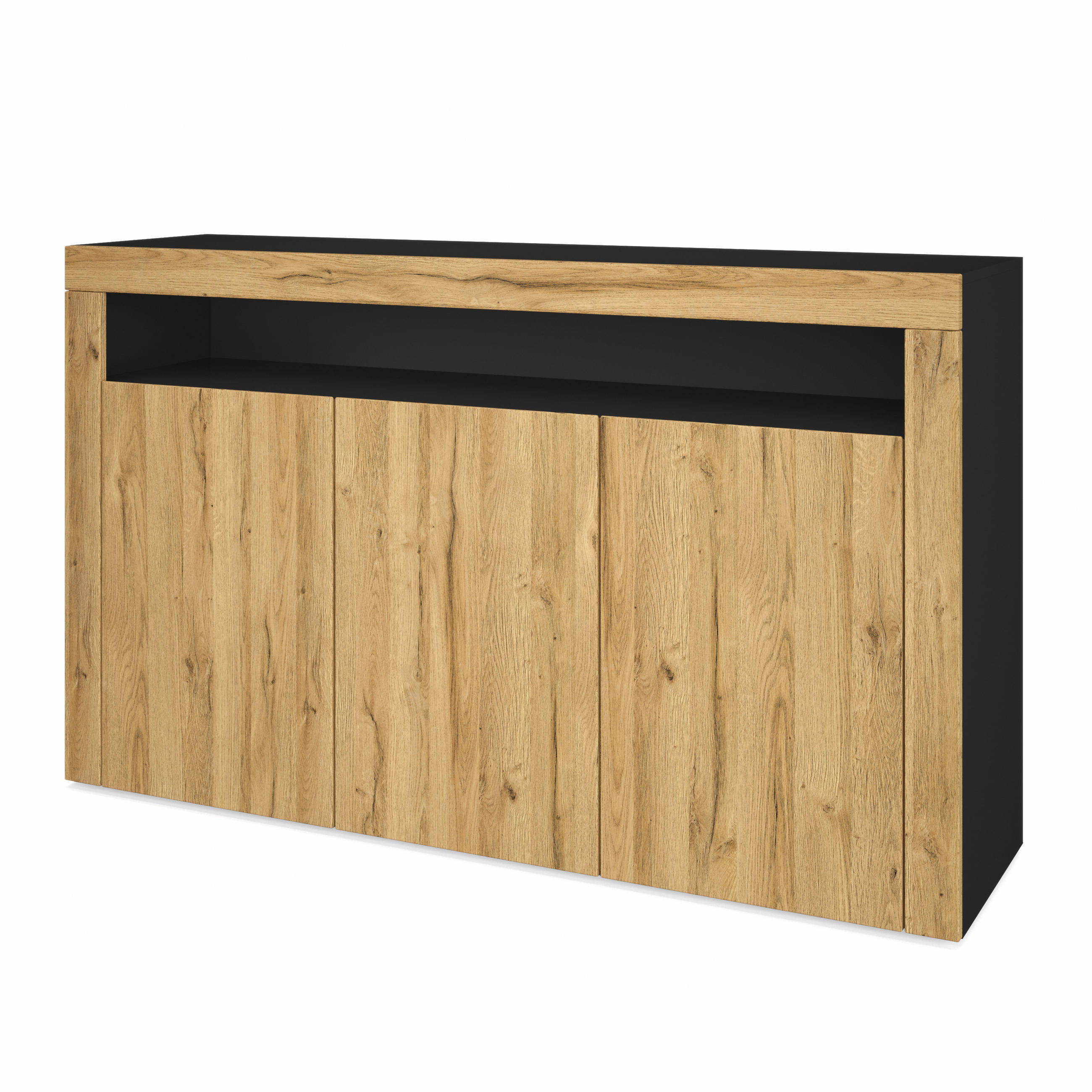 SIDEBOARD Valencia Eiche Natur/ Eiche Natur - Eichefarben, Holzwerkstoff (155/92/40cm) - Vladon