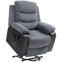 AUFSTEHSESSEL,ELEKTRISCH Cord USB verstellbare Lehne,grau - Grau, Textil (96/108/96cm) - Vallsero