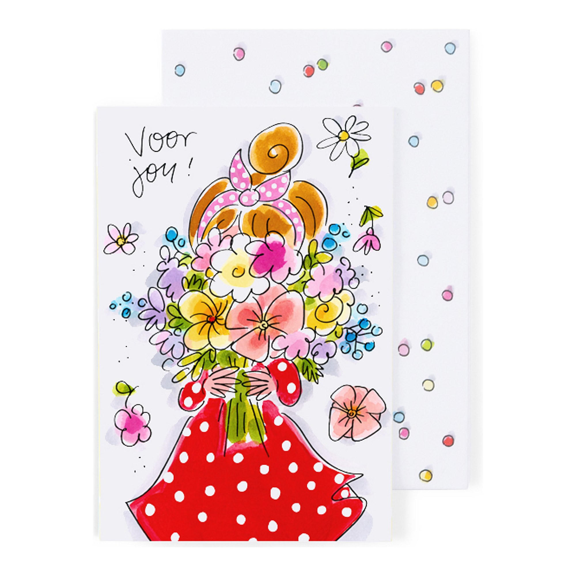 GRUSSKARTE Danke - Ein Blümchen für dich in Bunt - 17 x 11,5cm - Multicolor, Papier (11.5/0.2cm) - Blond Amsterdam