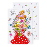 GRUSSKARTE Danke - Ein Blümchen für dich in Bunt - 17 x 11,5cm - Multicolor, Papier (11.5/0.2cm) - Blond Amsterdam