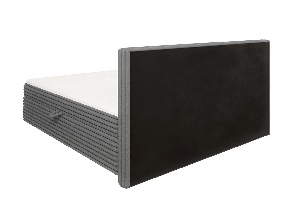 BOXBETT Roma 200/200 cm Dunkelgrau Plüschcord - Dunkelgrau/Schwarz, Holz/Kunststoff (200/200cm) - S-Style Möbel