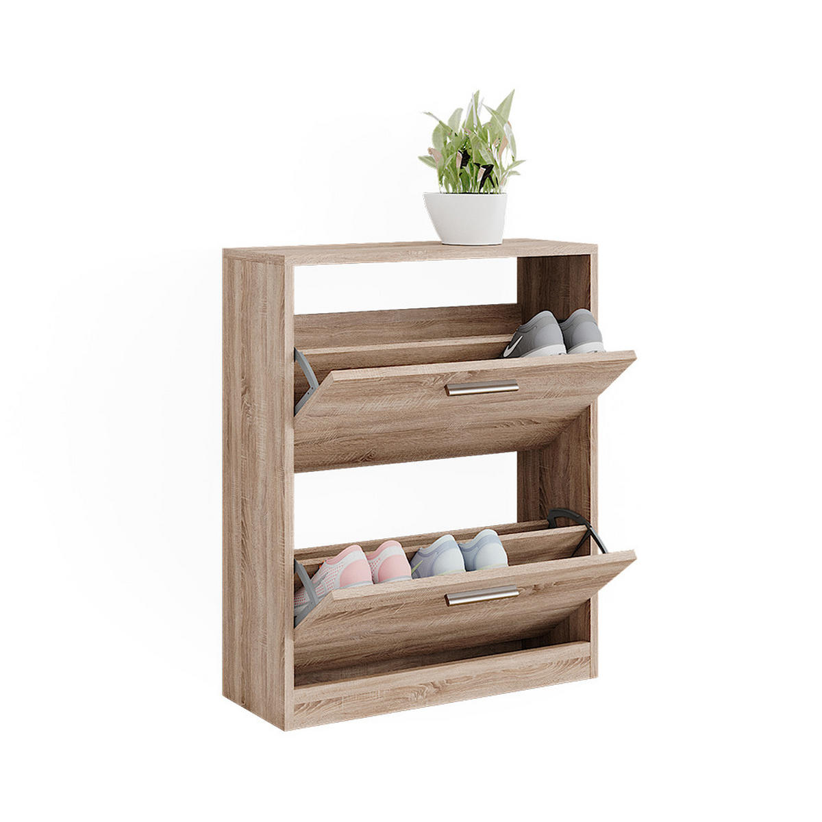 SCHUHSCHRANK Gizmo Sonoma 59 x 72.5 cm 2 Fächern - Sonoma Eiche, Holzwerkstoff (59/72.5/22cm) - Vicco