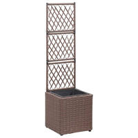RANKKASTEN Pflanzgefäß ELOT aus Rattan Braun | 1 Topf | 30x30x107cm - Braun, Kunststoff (30/107/30cm) - DELUKE