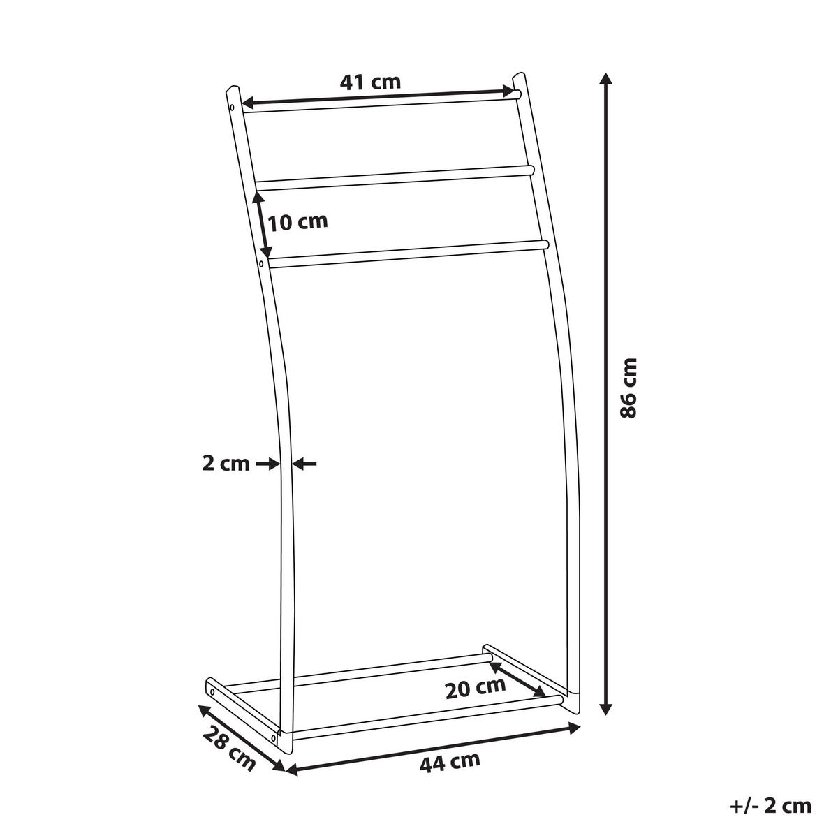 HANDTUCHSTÄNDER Stahl silber 44 x 86 cm Ambil - Silberfarben, Metall (44/86/28cm) - Beliani
